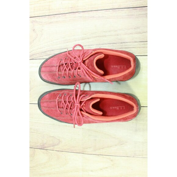 LL Bean Red Suede Water Stain Resistant Beansport Hiking Shoes Size 7.5 M - Picture 7 of 9